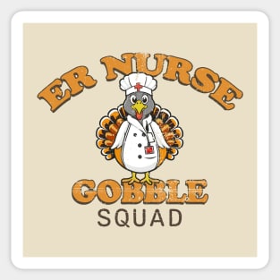 ER Nurse Gobble Squad Funny Thanksgiving Sticker